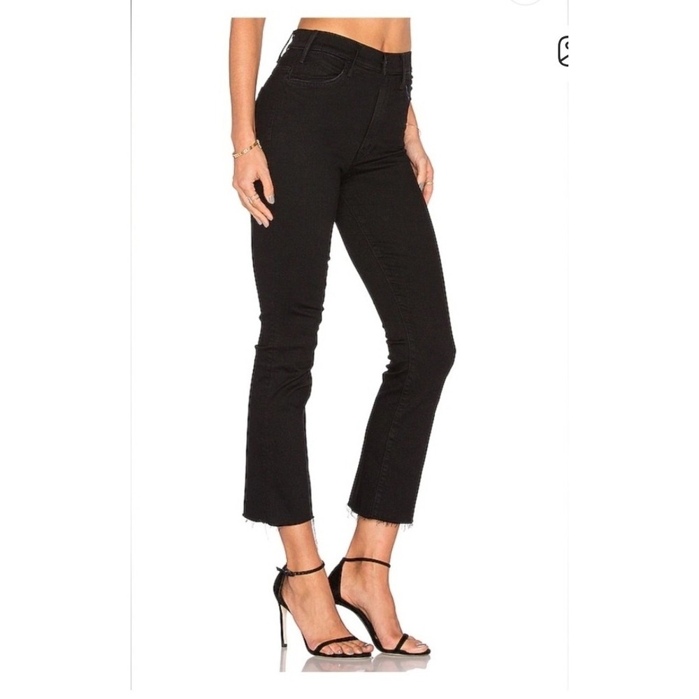 Mother The Hustler Jeans Womens Size 28x27 Black Denim Ankle Fray Not Guilty USA